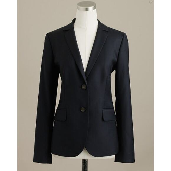 J. Crew 1035 Super 120's Navy 100% Virgin Wool Blazer Classic Timeless Size 8 - Picture 2 of 12